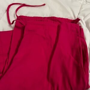 Classic Cherokee Womens size small pink scrub pants wide leg tie waist